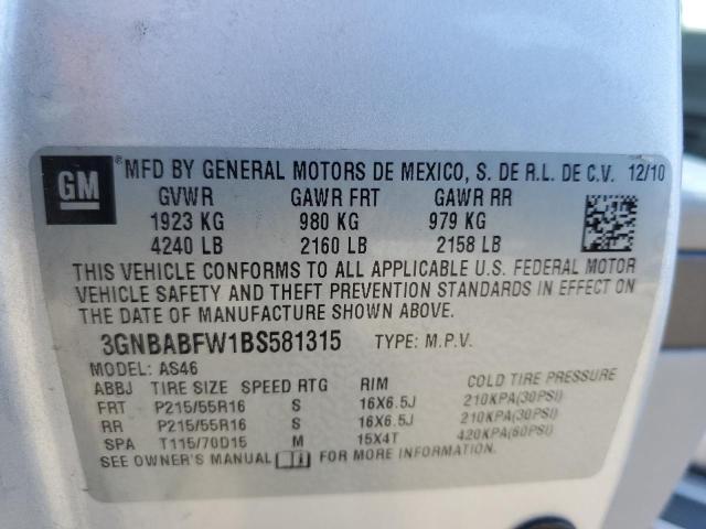 2011 CHEVROLET HHR LT - 3GNBABFW1BS581315