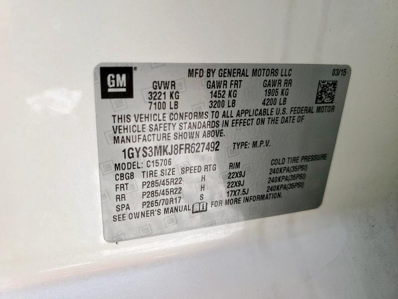 2015 CADILLAC ESCALADE L 1GYS3MKJ8FR627492