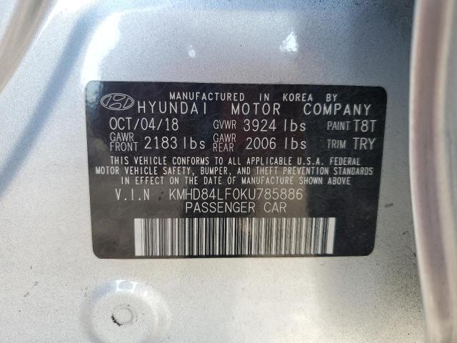 2019 HYUNDAI ELANTRA SE KMHD84LF0KU785886