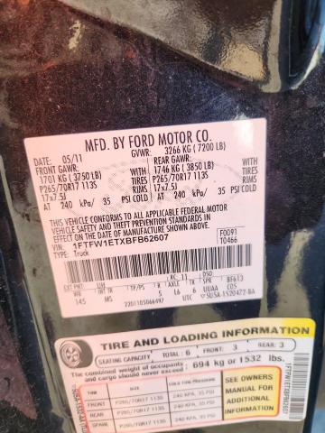 2011 FORD F150 SUPER - 1FTFW1ETXBFB62607