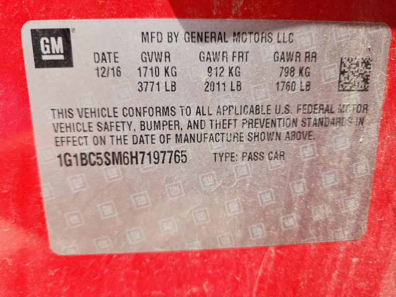 2017 CHEVROLET CRUZE LS 1G1BC5SM6H7197765