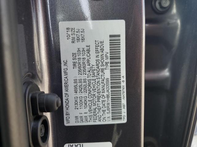 2018 HONDA CR-V EXL 5J6RW1H86JA005599