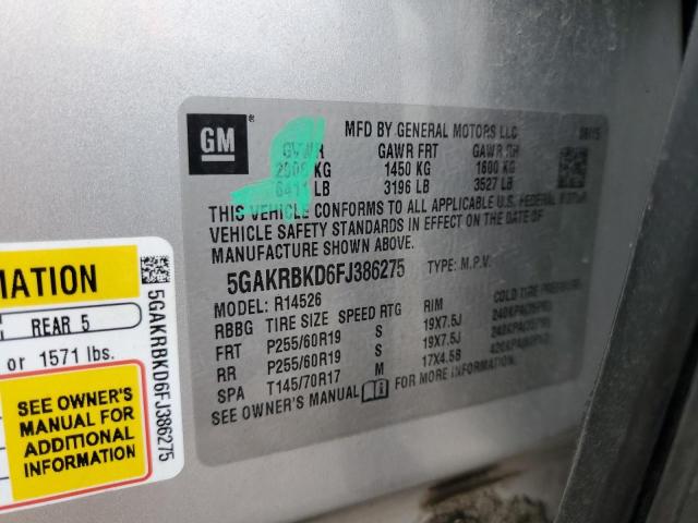2015 BUICK ENCLAVE 5GAKRBKD6FJ386275