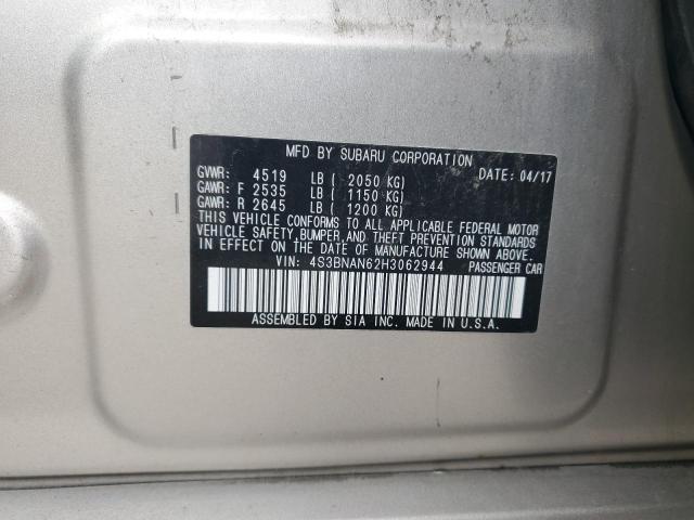 2017 SUBARU LEGACY 2.5 4S3BNAN62H3062944