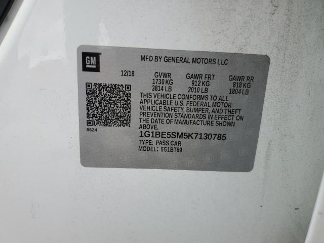 2019 CHEVROLET CRUZE LT 1G1BE5SM5K7130785