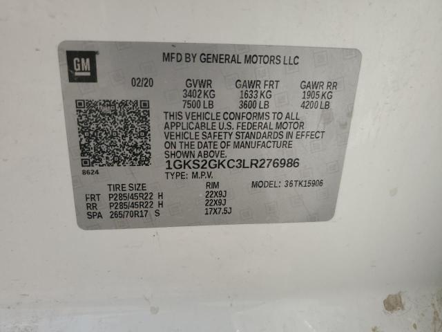 2020 GMC YUKON XL K 1GKS2GKC3LR276986