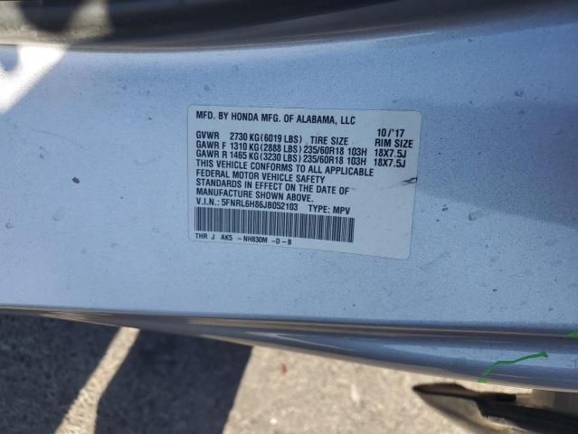 2018 HONDA ODYSSEY TO 5FNRL6H86JB052103