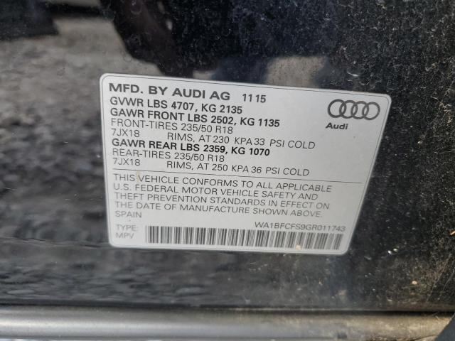 2016 AUDI Q3 PREMIUM WA1BFCFS9GR011743