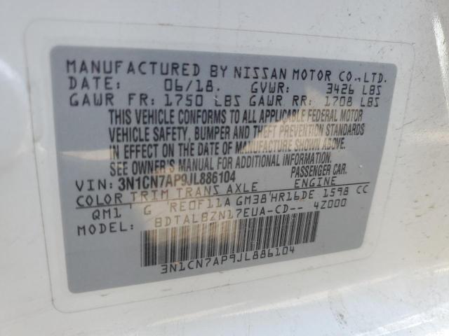 2018 NISSAN VERSA S - 3N1CN7AP9JL886104