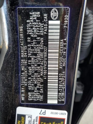 2015 TOYOTA CAMRY HYBR 4T1BD1FK2FU168327