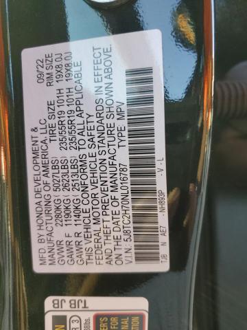 2022 ACURA RDX ADVANCE 5J8TC2H70NL016787