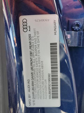 2016 AUDI A3 PREMIUM WAUB8GFF0G1065082