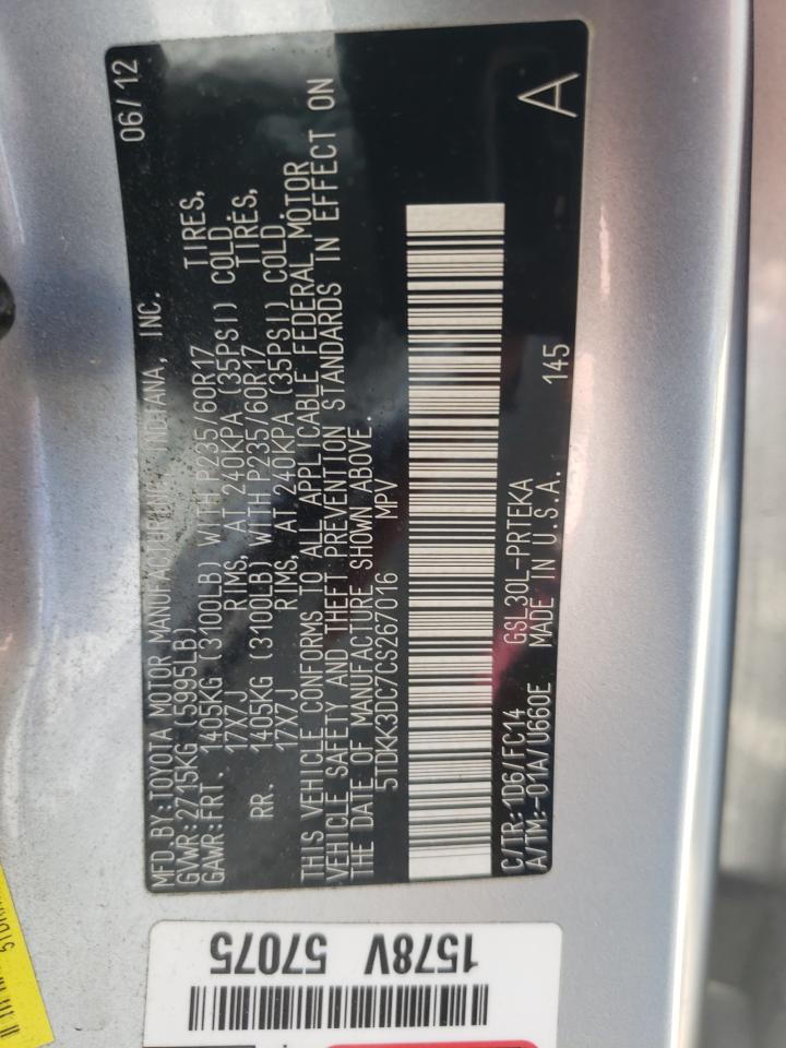 Lot #3285775726 2012 TOYOTA SIENNA LE