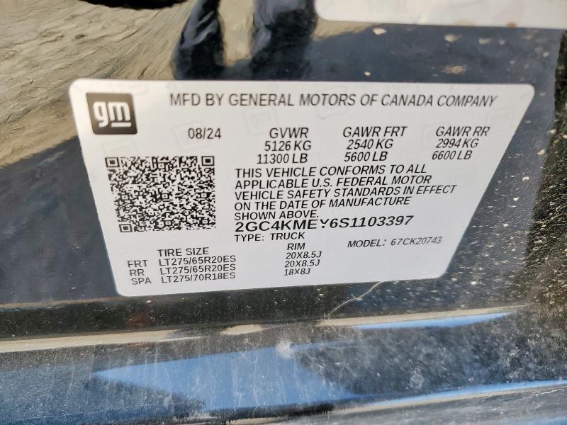 2025 CHEVROLET SILVERADO 2GC4KMEY6S1103397