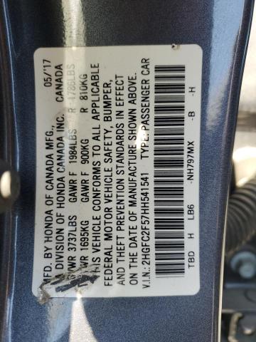 2017 HONDA CIVIC LX 2HGFC2F57HH541541