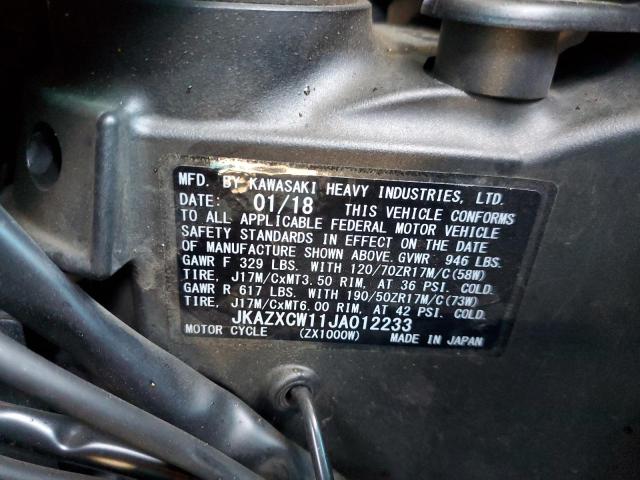 2018 KAWASAKI ZX1000 W JKAZXCW11JA012233