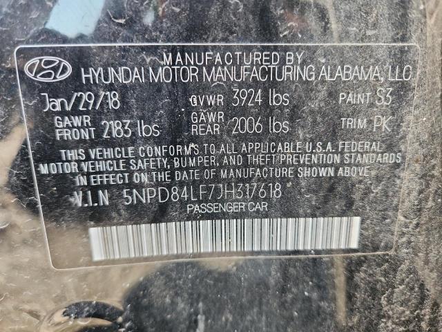 2018 HYUNDAI ELANTRA SE 5NPD84LF7JH317618