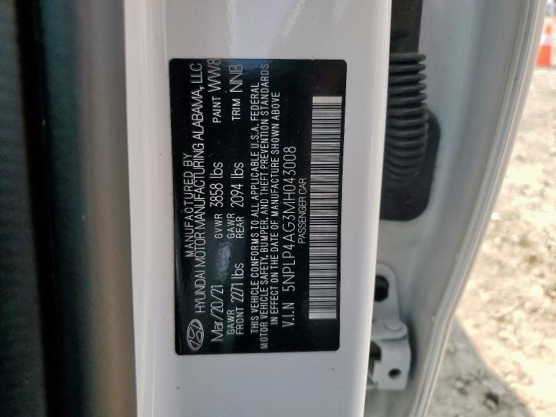 2021 HYUNDAI ELANTRA LIMITED 5NPLP4AG3MH043008