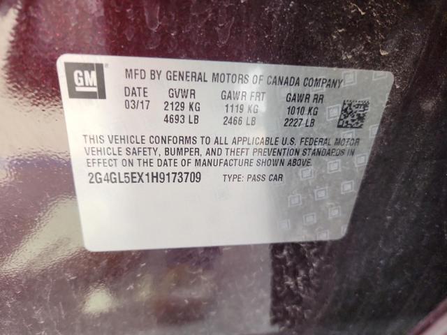 2017 BUICK REGAL SPOR 2G4GL5EX1H9173709