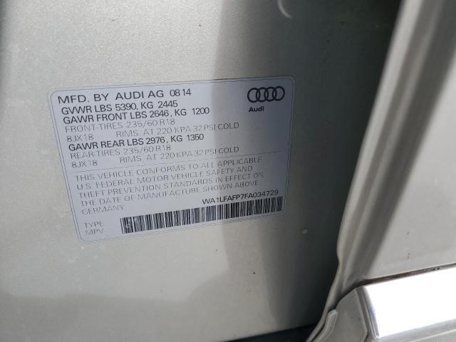 2015 AUDI Q5 PREMIUM WA1LFAFP7FA034729