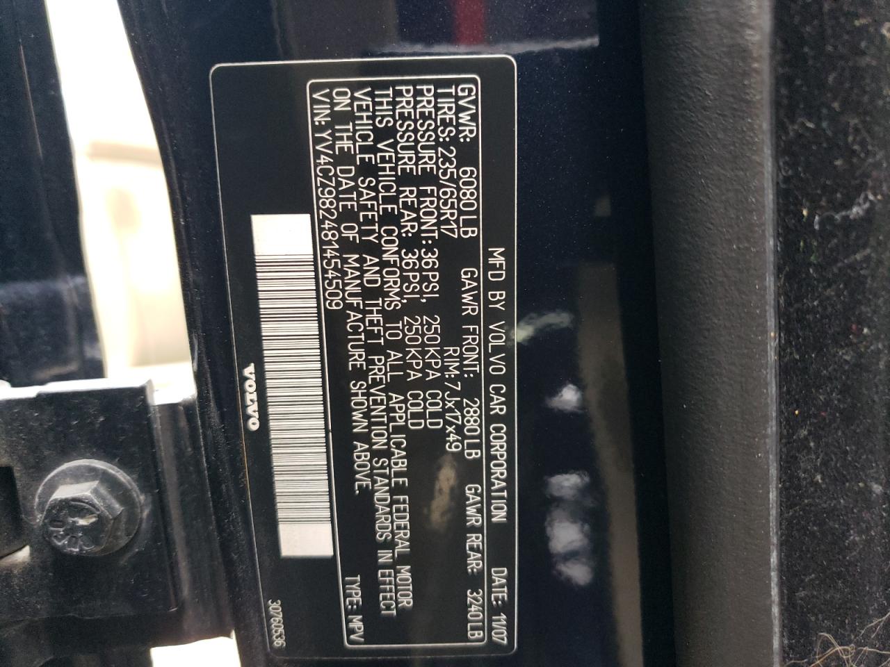 Lot #3285992798 2008 VOLVO XC90 3.2