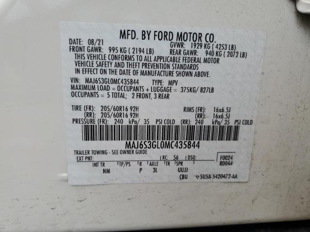 2021 FORD ECOSPORT SE - MAJ6S3GL0MC435844