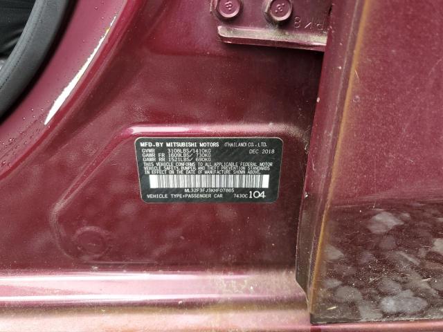 2019 MITSUBISHI MIRAGE G4 ML32F3FJ3KHF07865