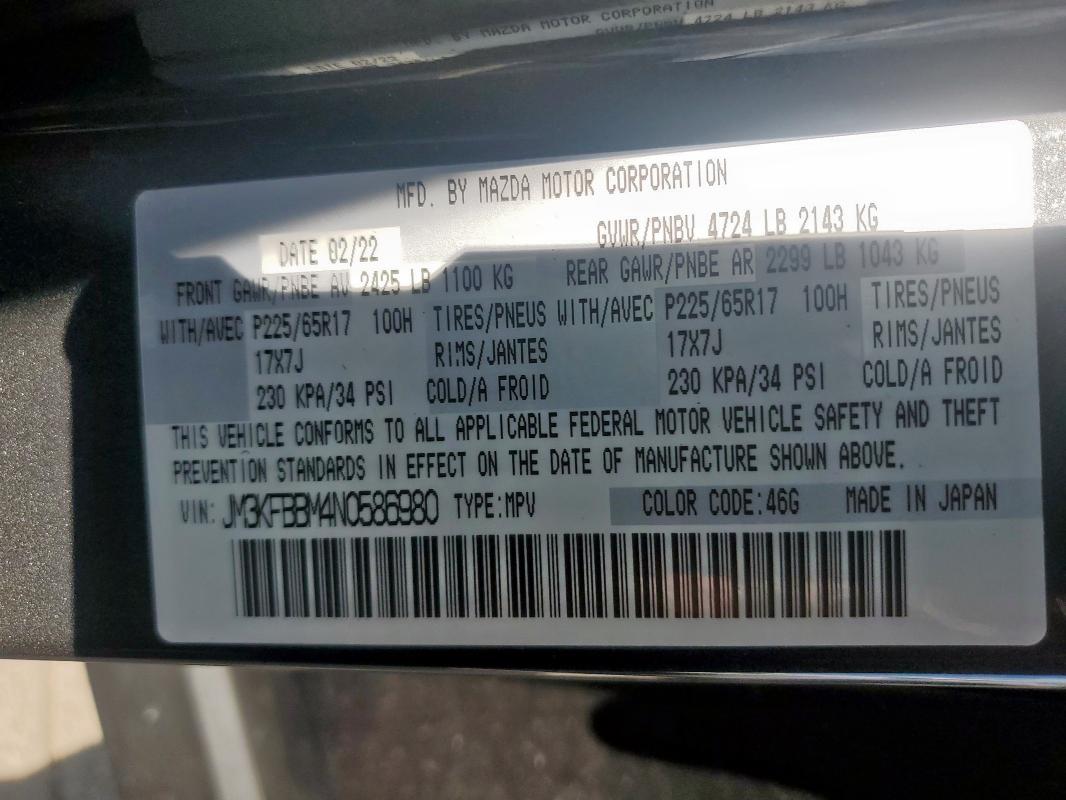 2022 MAZDA CX-5 SELEC JM3KFBBM4N0586980