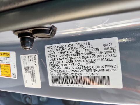 2022 HONDA PASSPORT E 5FNYF8H05NB025666
