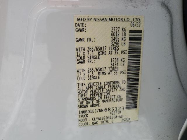 2022 NISSAN FRONTIER S 1N6ED1EJ7NN685123