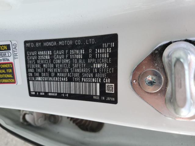 2018 HONDA CLARITY TO JHMZC5F39JC022445