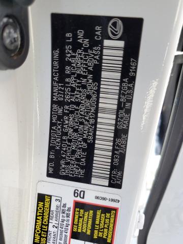 2021 LEXUS ES 350 BAS 58AHZ1B17MU096765