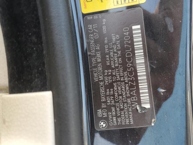 2012 BMW 650 I - WBALZ3C59CDL72040