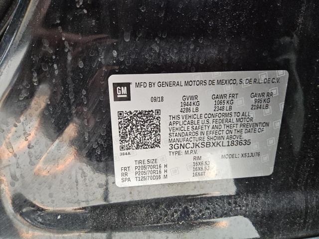 2019 CHEVROLET TRAX LS 3GNCJKSBXKL183635