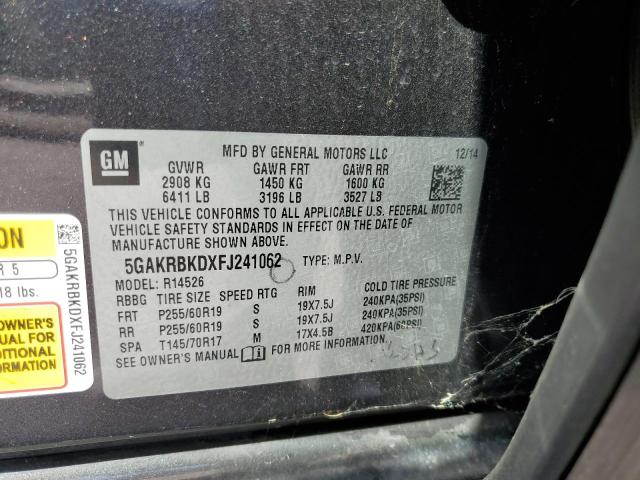 2015 BUICK ENCLAVE 5GAKRBKDXFJ241062