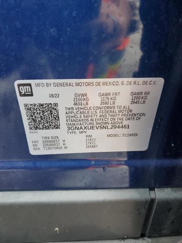 2022 CHEVROLET EQUINOX LT 3GNAXUEV5NL294461