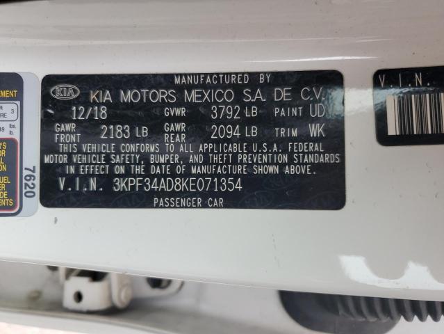 2019 KIA FORTE GT L 3KPF34AD8KE071354