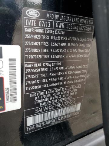 2014 LAND ROVER RANGE ROVE - SALWR2EF9EA305659