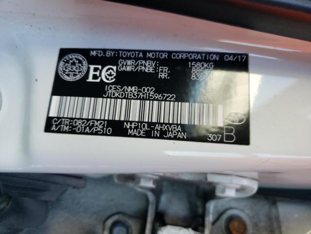 2017 TOYOTA PRIUS C JTDKDTB37H1596722