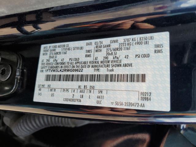 2024 FORD F150 LIGHTNING XLT 1FTVW3LK2RWG09622