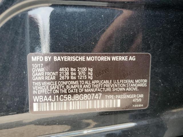2018 BMW 430I GRAN WBA4J1C58JBG80747