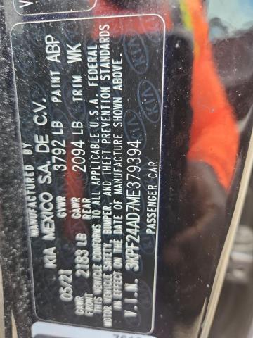 2021 KIA FORTE FE 3KPF24AD7ME379394