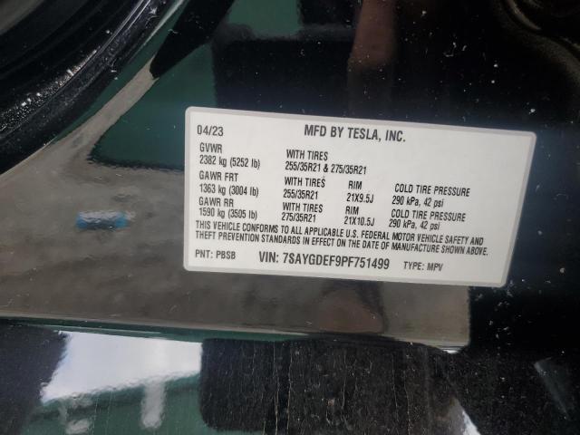 2023 TESLA MODEL Y 7SAYGDEF9PF751499