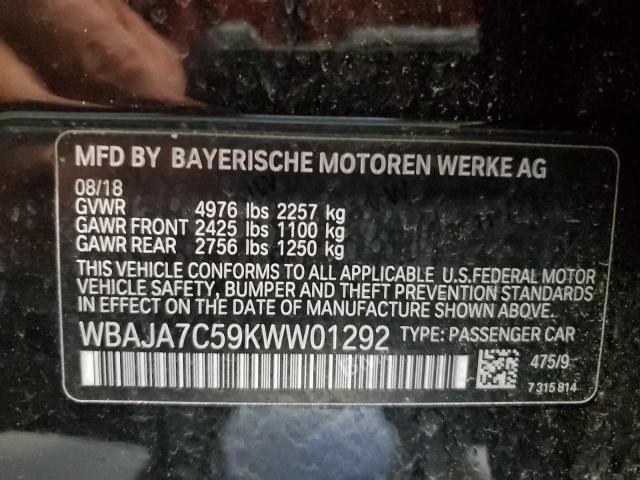 2019 BMW 530 XI WBAJA7C59KWW01292