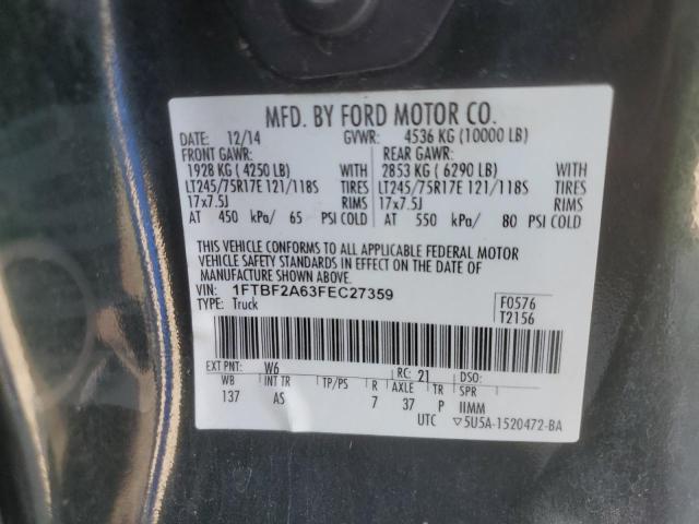 2015 FORD F250 SUPER 1FTBF2A63FEC27359