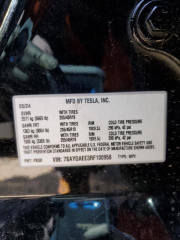 2024 TESLA MODEL Y 7SAYGAEE3RF100958