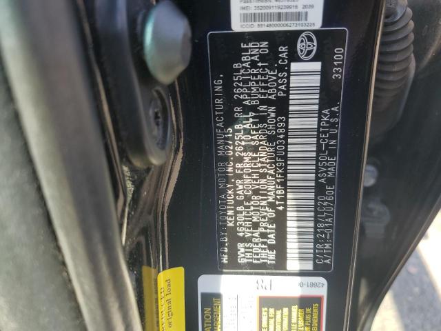 2015 TOYOTA CAMRY LE 4T1BF1FK9FU034893