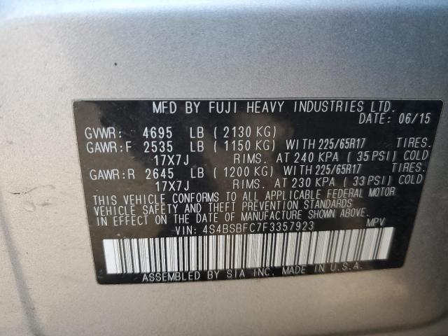 2015 SUBARU OUTBACK 2. 4S4BSBFC7F3357923