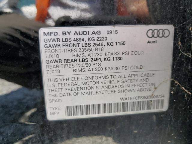 2016 AUDI Q3 PREMIUM WA1EFCFS9GR006734