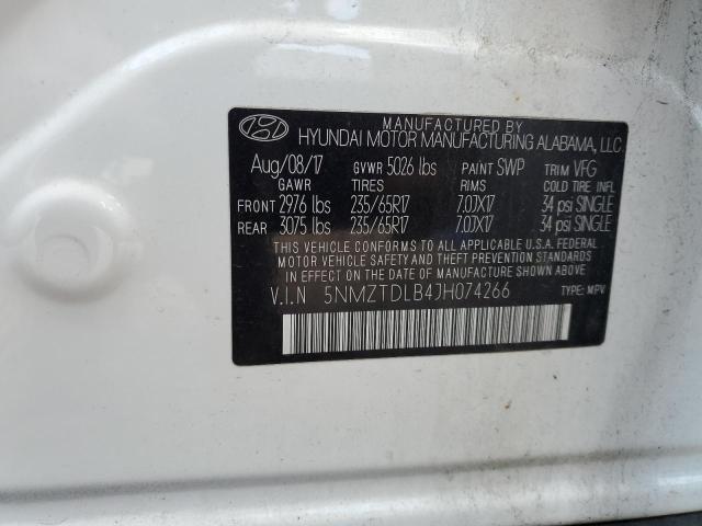 2018 HYUNDAI SANTA FE S 5NMZTDLB4JH074266